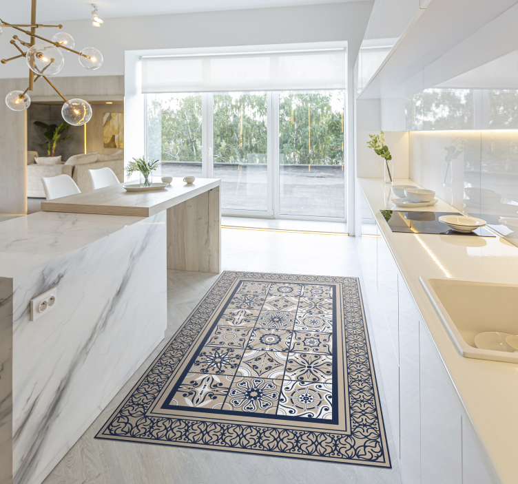 Brown vintage tile carpet - TenStickers