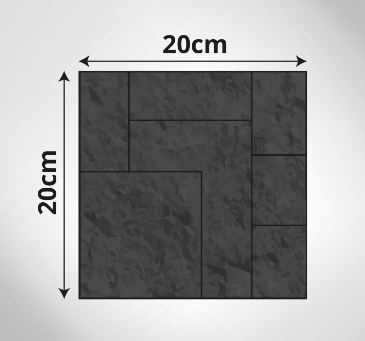 Black marble irregular squares tile carpet - TenStickers