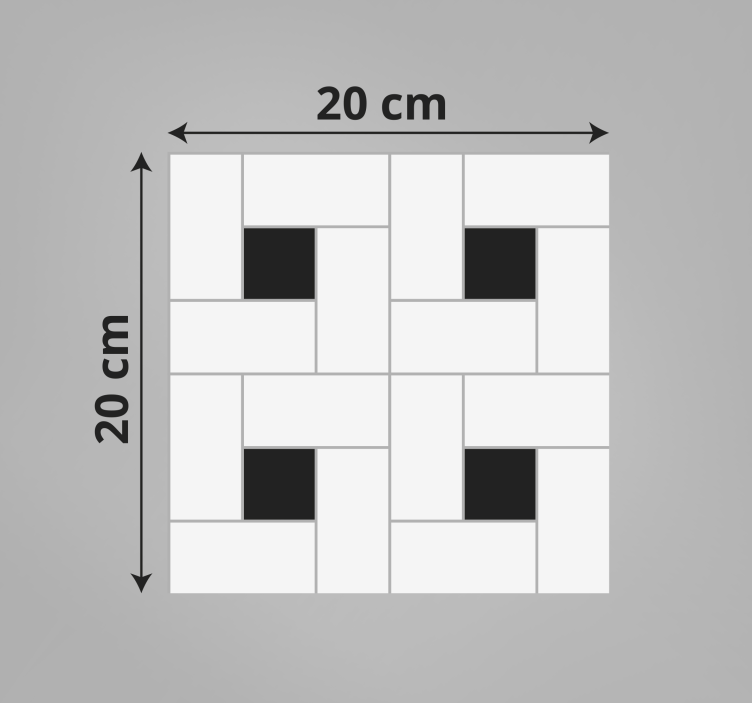 Checked Pattern Style tile vinyl rug - TenStickers