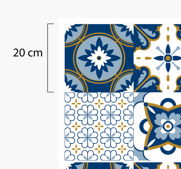 Azulejo Pattern tile vinyl rug - TenStickers