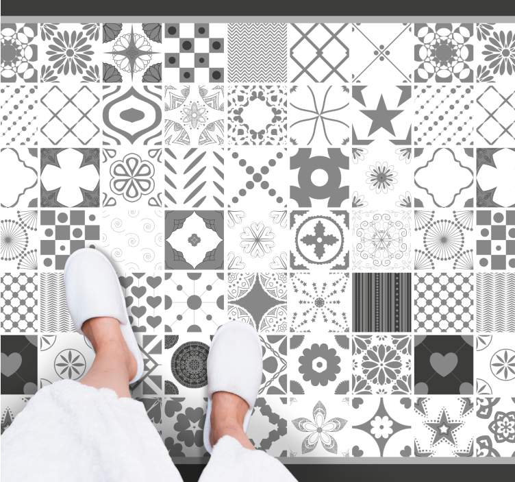 Patchwork Tile Composition floor carpet tiles - TenStickers