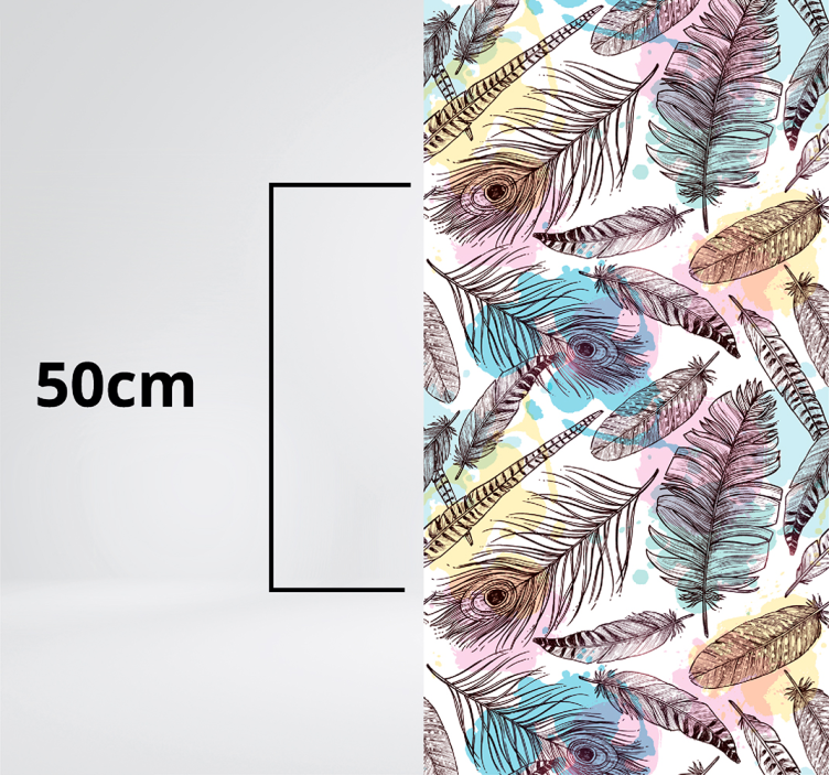 Feather Motif flower vinyl rug - TenStickers