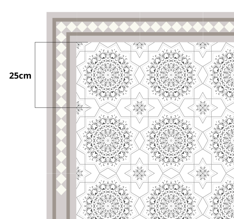 Moroccan light grey design dining room rug - TenStickers