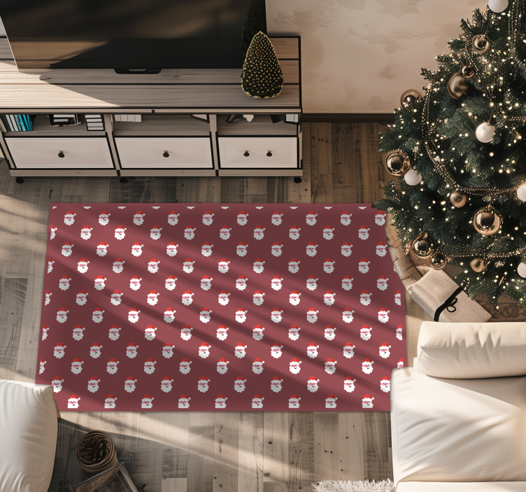 Santa Claus red pattern Christmas vinyl rug - TenStickers