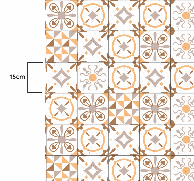 Ornate Patterned tile vinyl rug - TenStickers