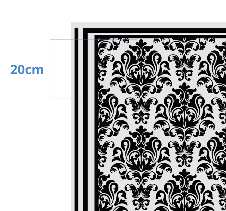 Hollywood-regency classical black pattern vintage vinyl rug - TenStickers