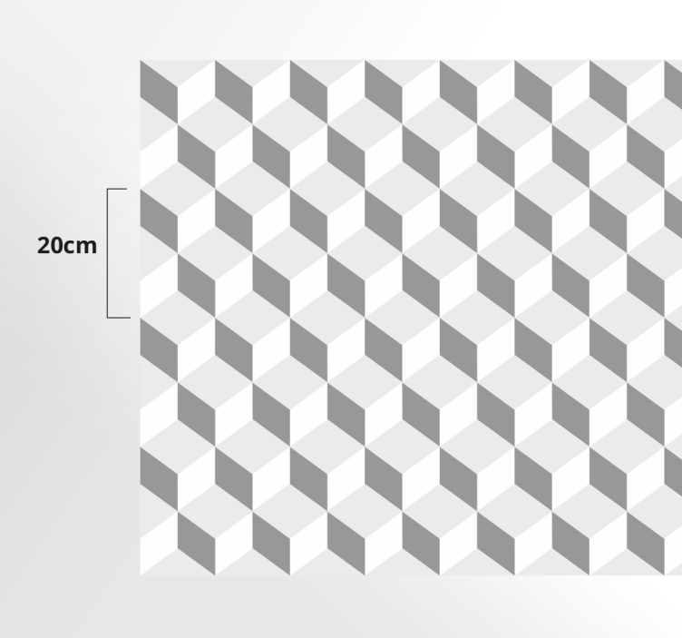 grey cubes kitchen vinyl rug - TenStickers