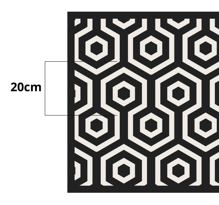 Diagonal black geometric figures tile carpet - TenStickers