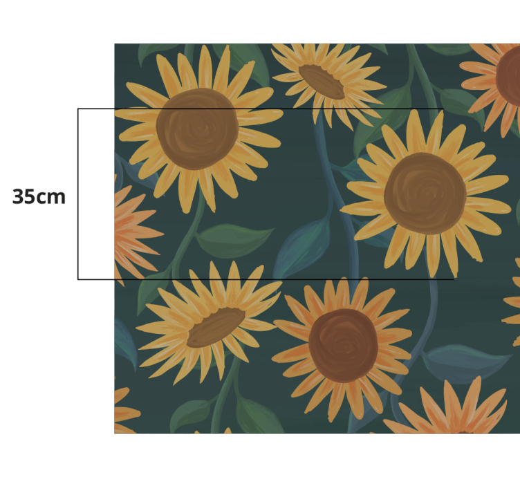 Vintage sunflower pattern flower vinyl rug - TenStickers