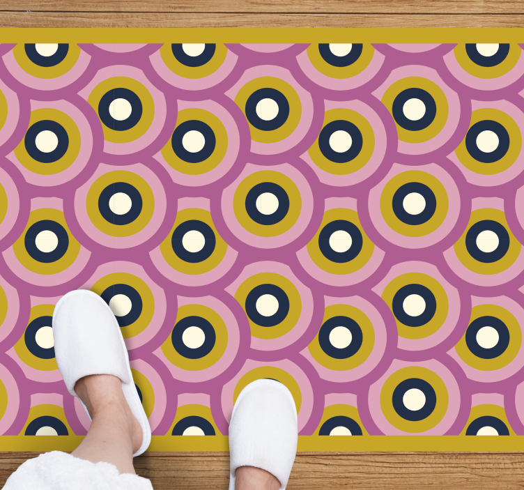 70's orange cercles  geometric rugs - TenStickers