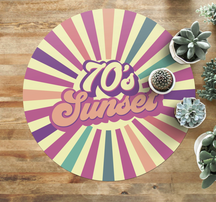 70s Sunset Vibes custom vinyl rug - TenStickers