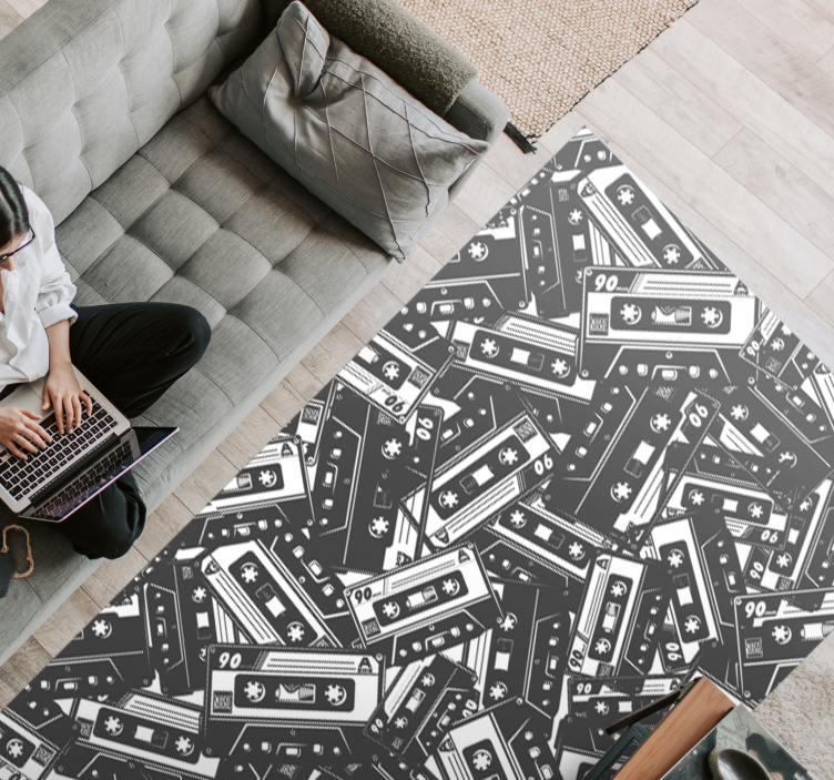 90's cassette vintage rug - TenStickers