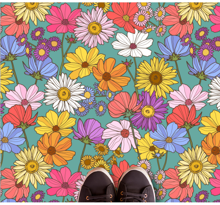 A lot of different flowers floral rug - TenStickers