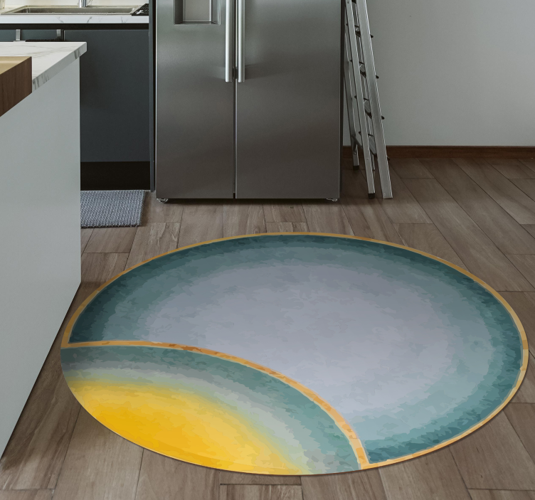 Abstract Circular Form minimalist vinyl rug - TenStickers