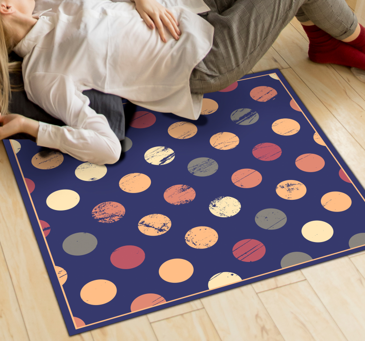 Abstract Dotted Pattern geometric vinyl rug - TenStickers