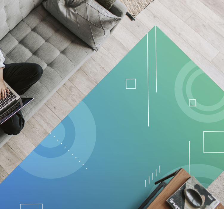 Abstract Geometric Gradient geometric vinyl rug - TenStickers