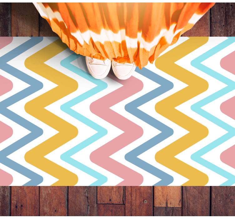 Abstract geometric zigzag patterns carpet - TenStickers