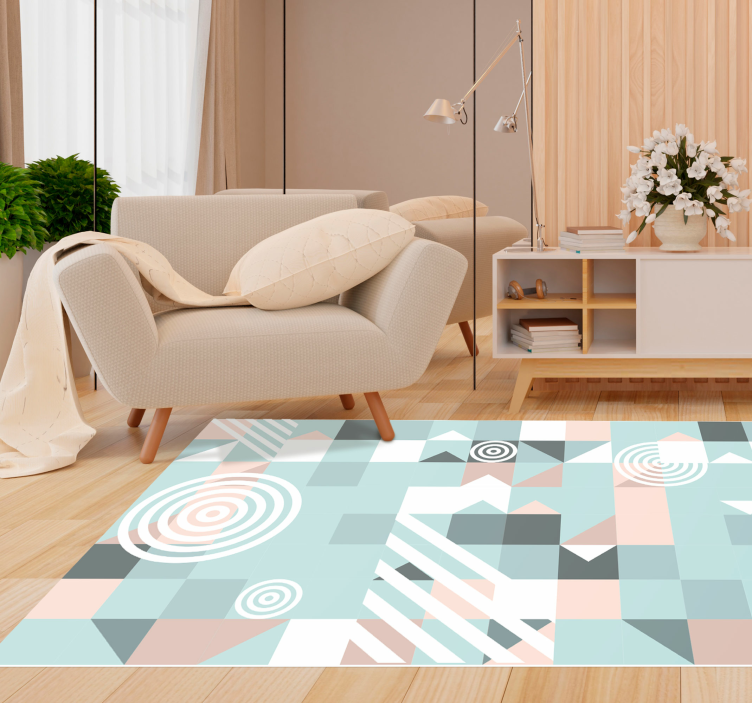 Abstract Motif geometric vinyl rug - TenStickers