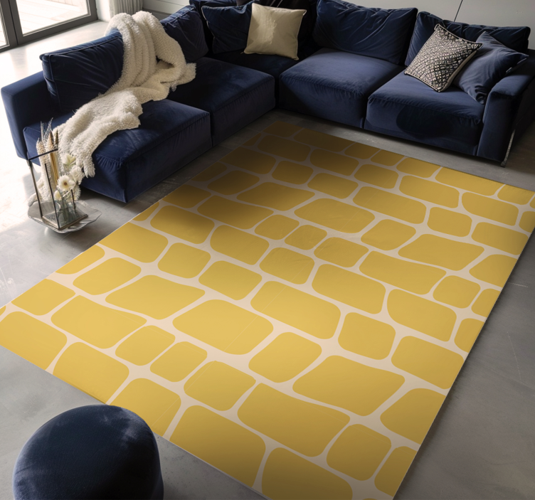 Abstract pattern  yellow vinyl rug - TenStickers