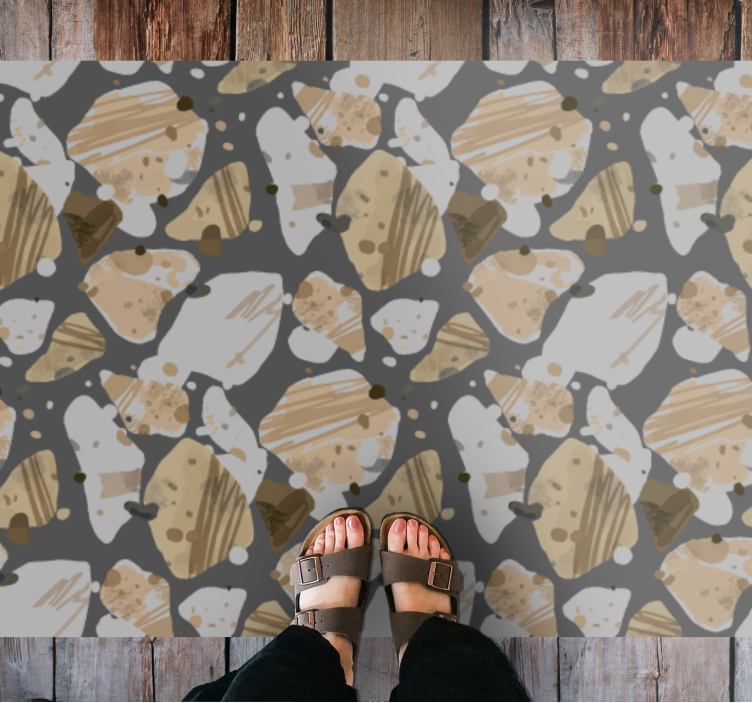 Abstract stone pattern wood vinyl rug - TenStickers