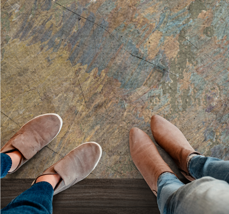 Abstract Textured Overlay vinyl rug - TenStickers