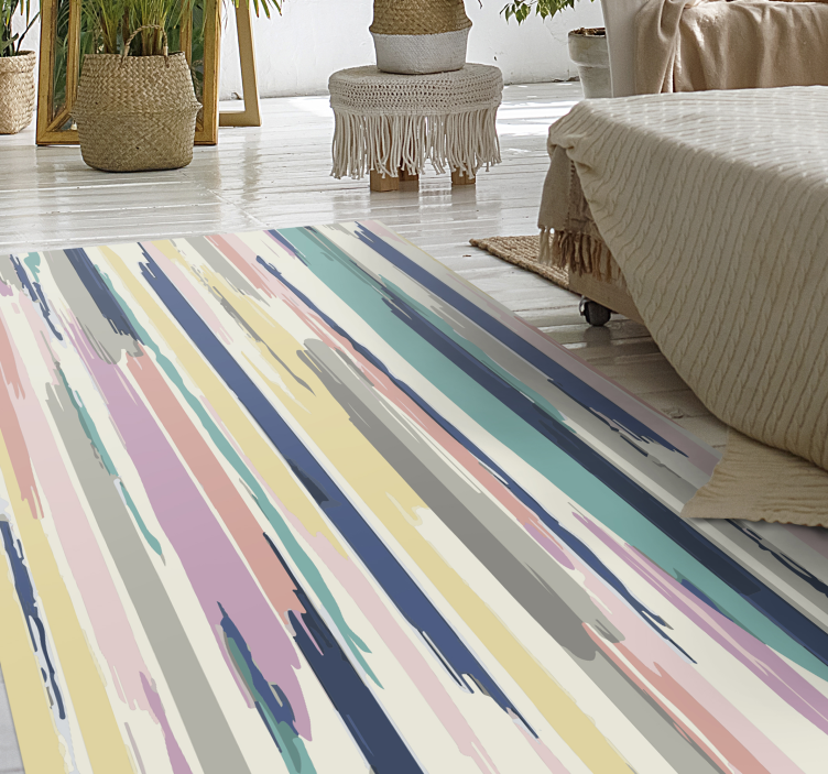 Abstract watercolour stripes stripes carpet - TenStickers