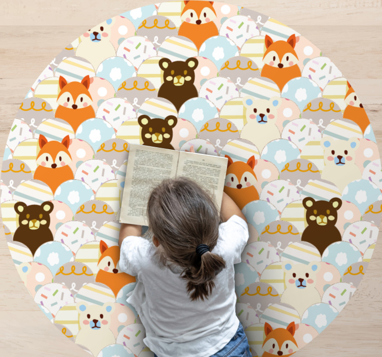 Adorable Animal Pattern nursery rugs - TenStickers