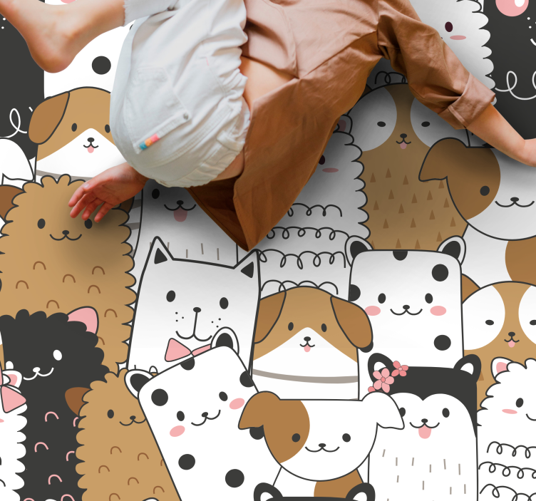 Adorable animal faces animal vinyl rug - TenStickers