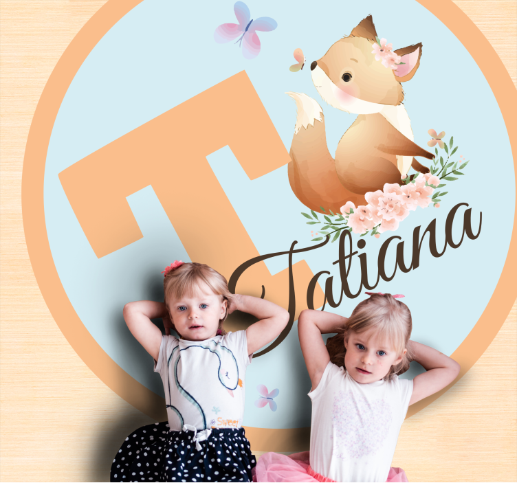 Adorable Fox Illustration custom vinyl rug - TenStickers