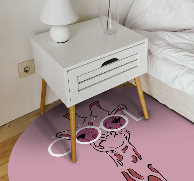 Adorable cool giraffe teenager vinyl rug - TenStickers
