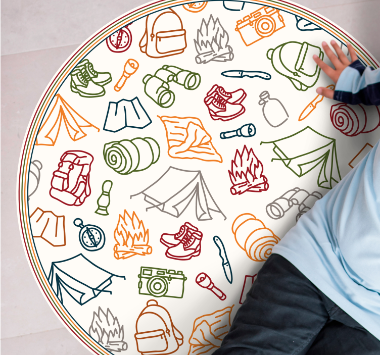 Adventure gear icons vinyl rug - TenStickers