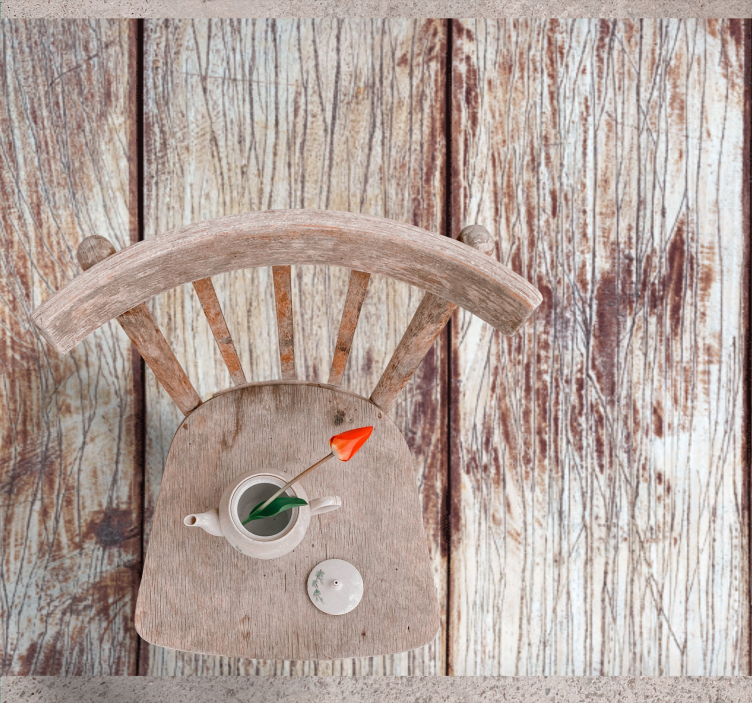 Weathered brown texture wood vinyl rug - TenStickers