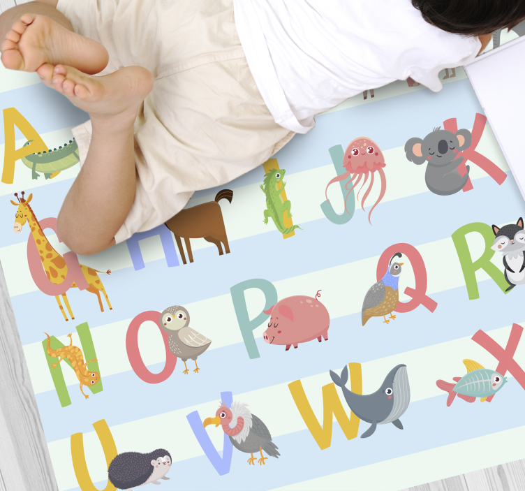 Alphabet Animal Parade vinyl rug - TenStickers