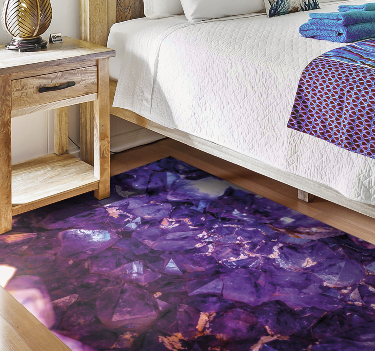 Purple crystal stone effect vinyl rug - TenStickers