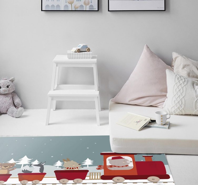 Animal Train Adventure vinyl rug - TenStickers