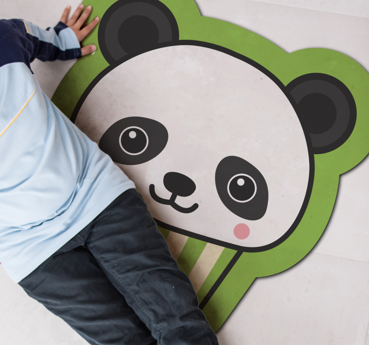 Anime happy Panda animal rug - TenStickers