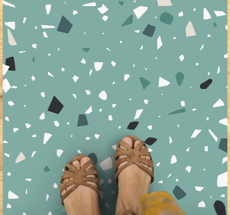 Aquamarine terrazzo texture carpet - TenStickers