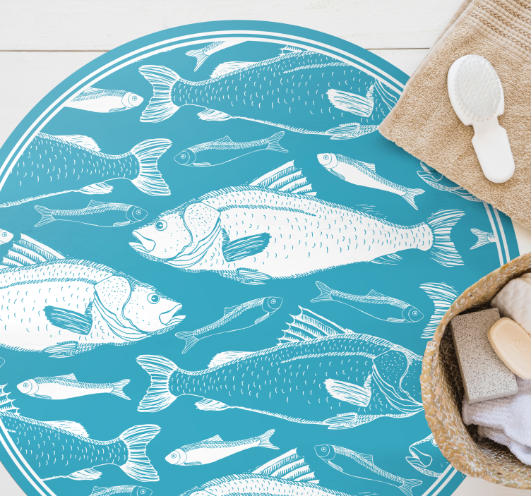 Aquatic Fauna Motif animal vinyl rug - TenStickers