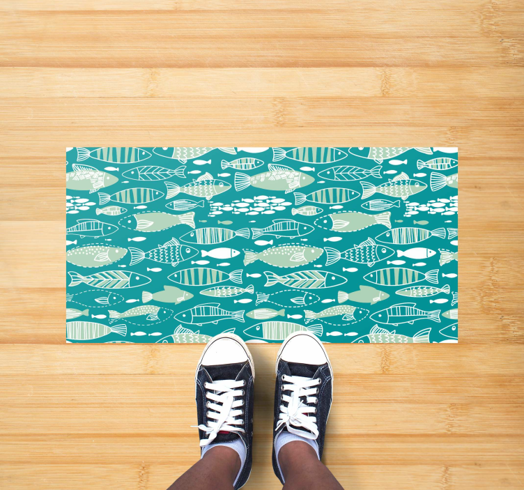 Aquatic Pattern animal vinyl rug - TenStickers