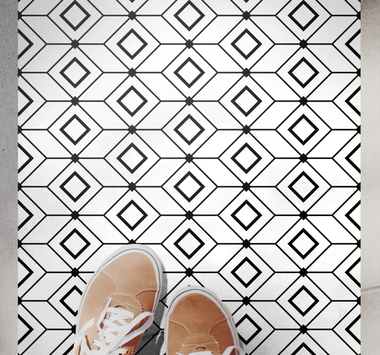 Athens geometrical tile effect vinyl rug - TenStickers