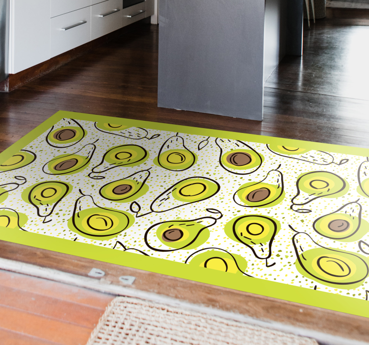 Avocado pattern kitchen floor tiles - TenStickers