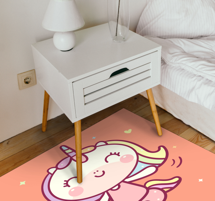 baby unicorn dancing vinyl rug - TenStickers