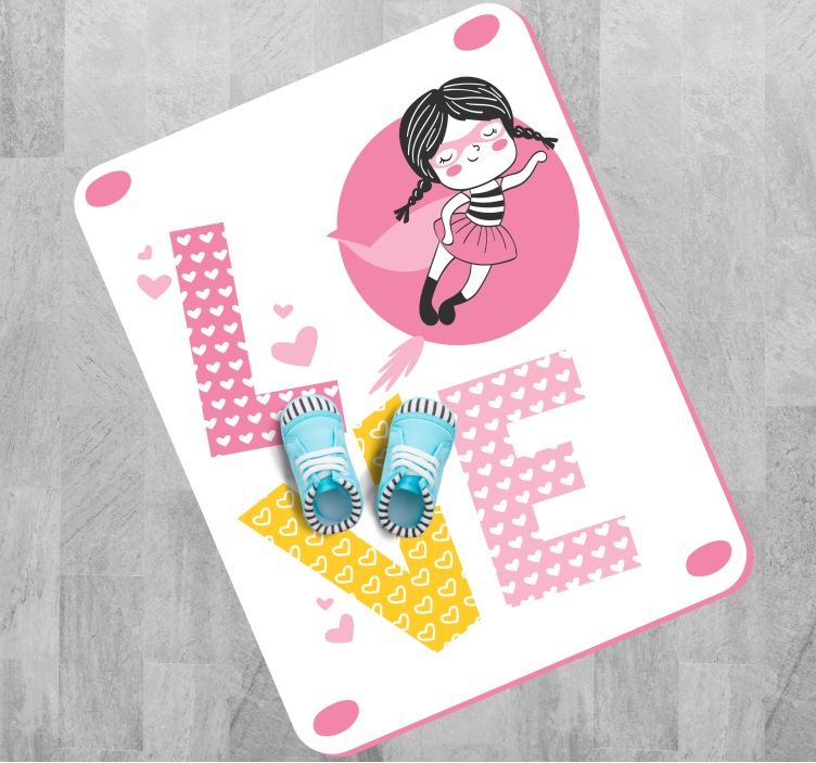 Ballerina Love Illustration nursery rugs - TenStickers