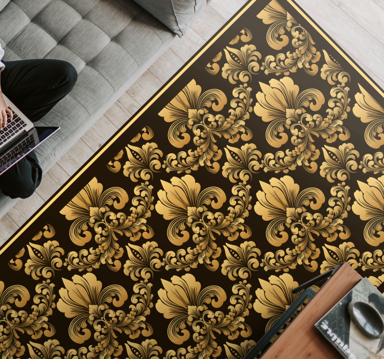 Baroque Ornamentation textured vinyl rug - TenStickers
