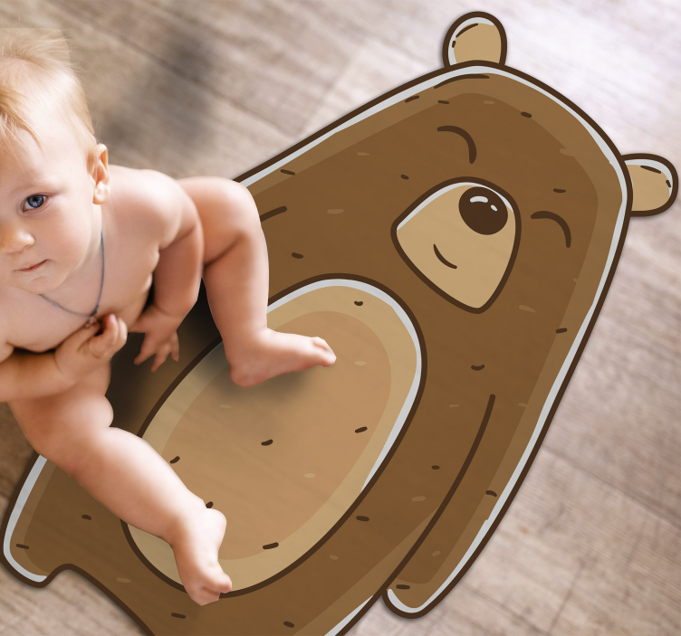 Bear Illustration animal vinyl rug - TenStickers