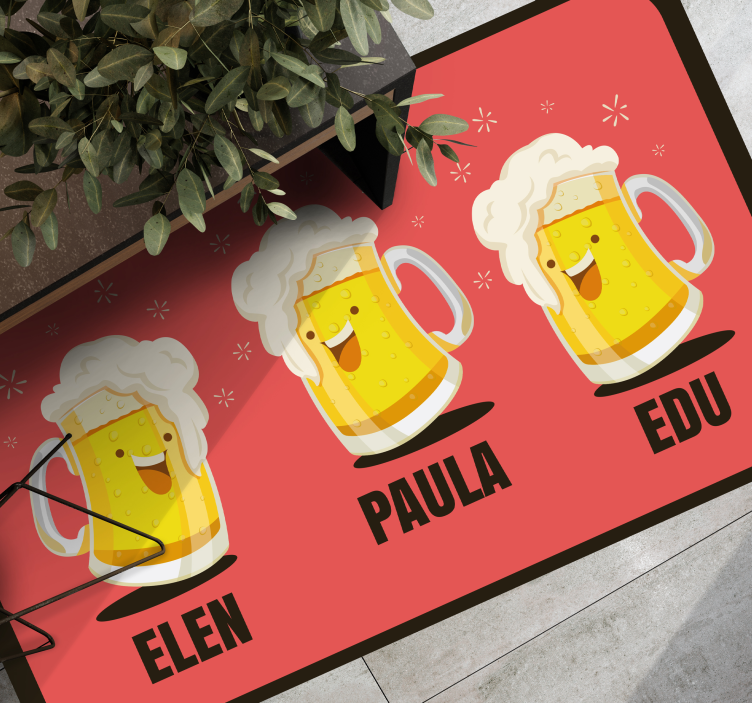 Beers  personalized vinyl mat - TenStickers