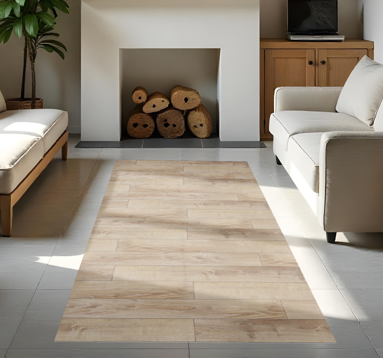 Beige parquet flooring wood vinyl rug - TenStickers