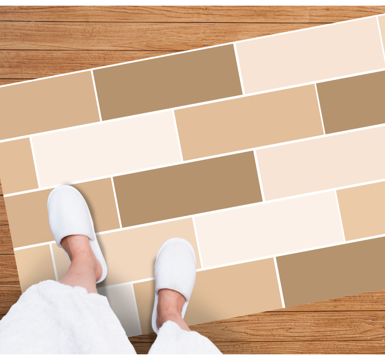 Beige pvc tile floor carpet - TenStickers