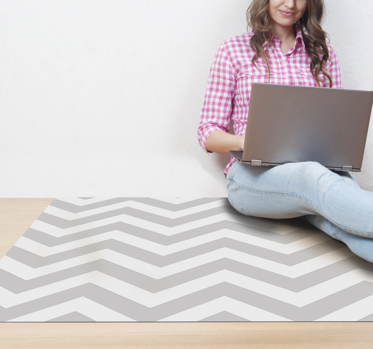 Beige Stripes minimal vinyl rug - TenStickers