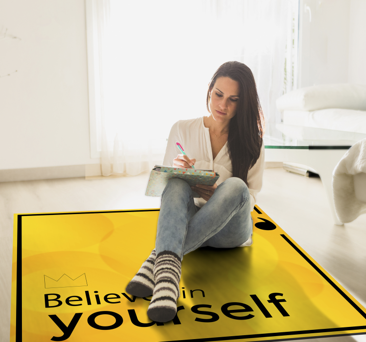 Believe Yourself Motivation custom vinyl rug - TenStickers